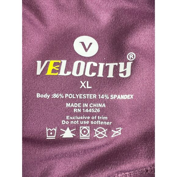 Velocity Women's Purple Crop Leggings Activewear Polyester Spandex Size XL - Picture 3 of 7